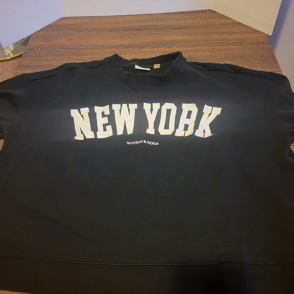 Scotch & Soda Black Crew Neck with New York Print